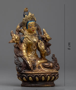 8cm "White Tara Statue | Delicate Statue for Mindfulness Practice