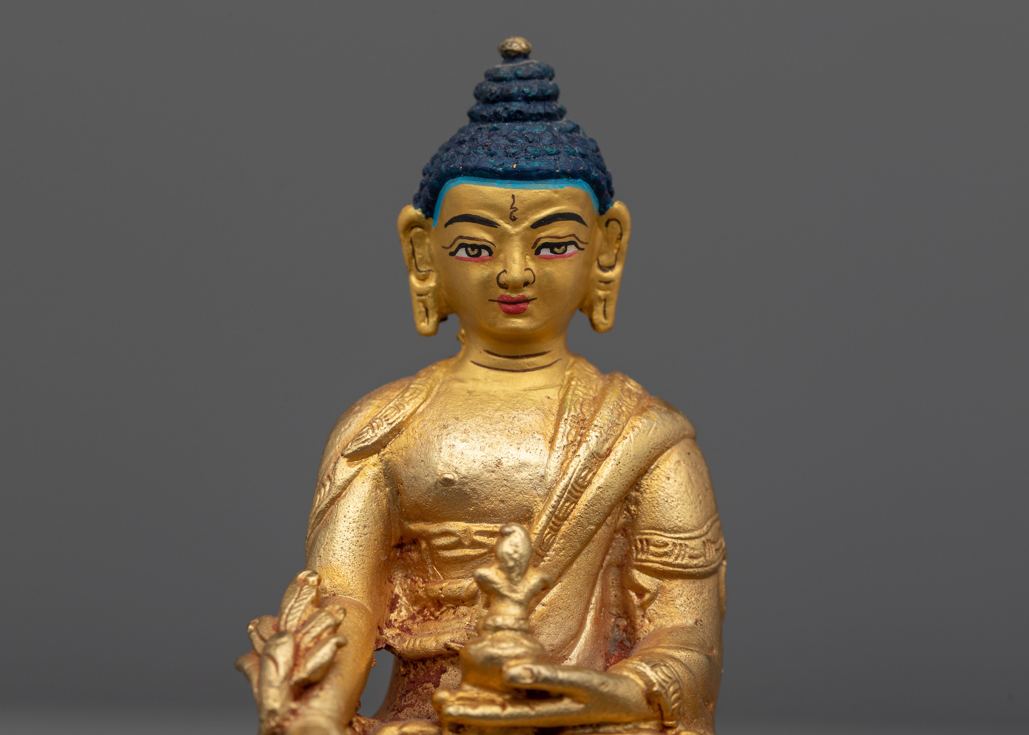 Tiny Machine Made Medicine Buddha Statue | Perfect for Desk or Shrine