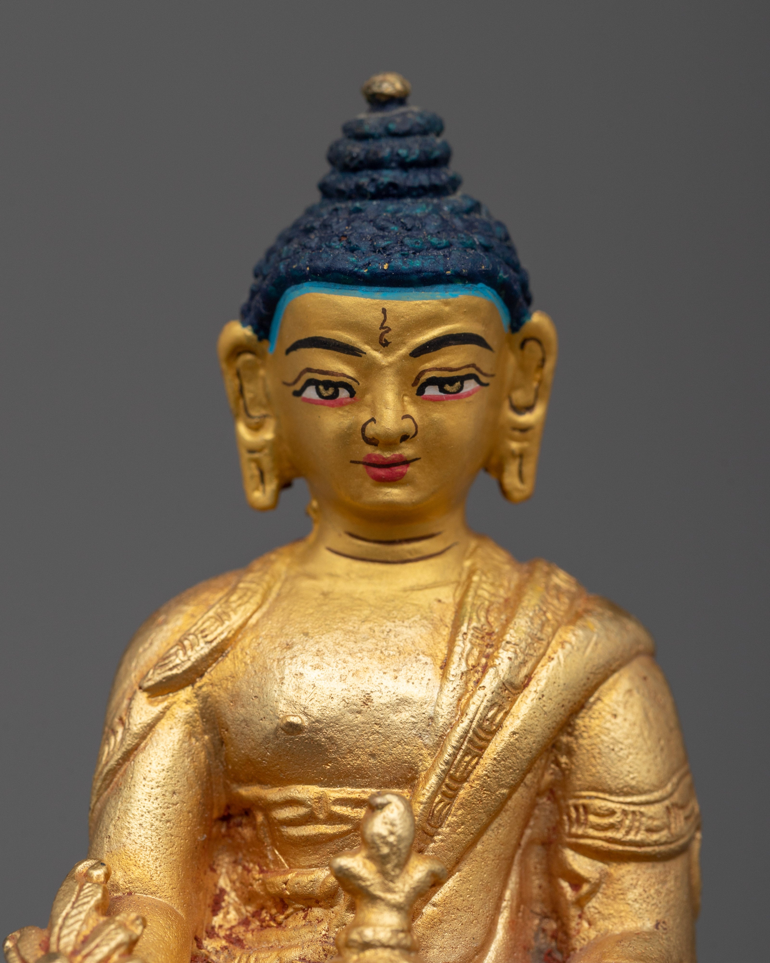Tiny Machine Made Medicine Buddha Statue | Perfect for Desk or Shrine