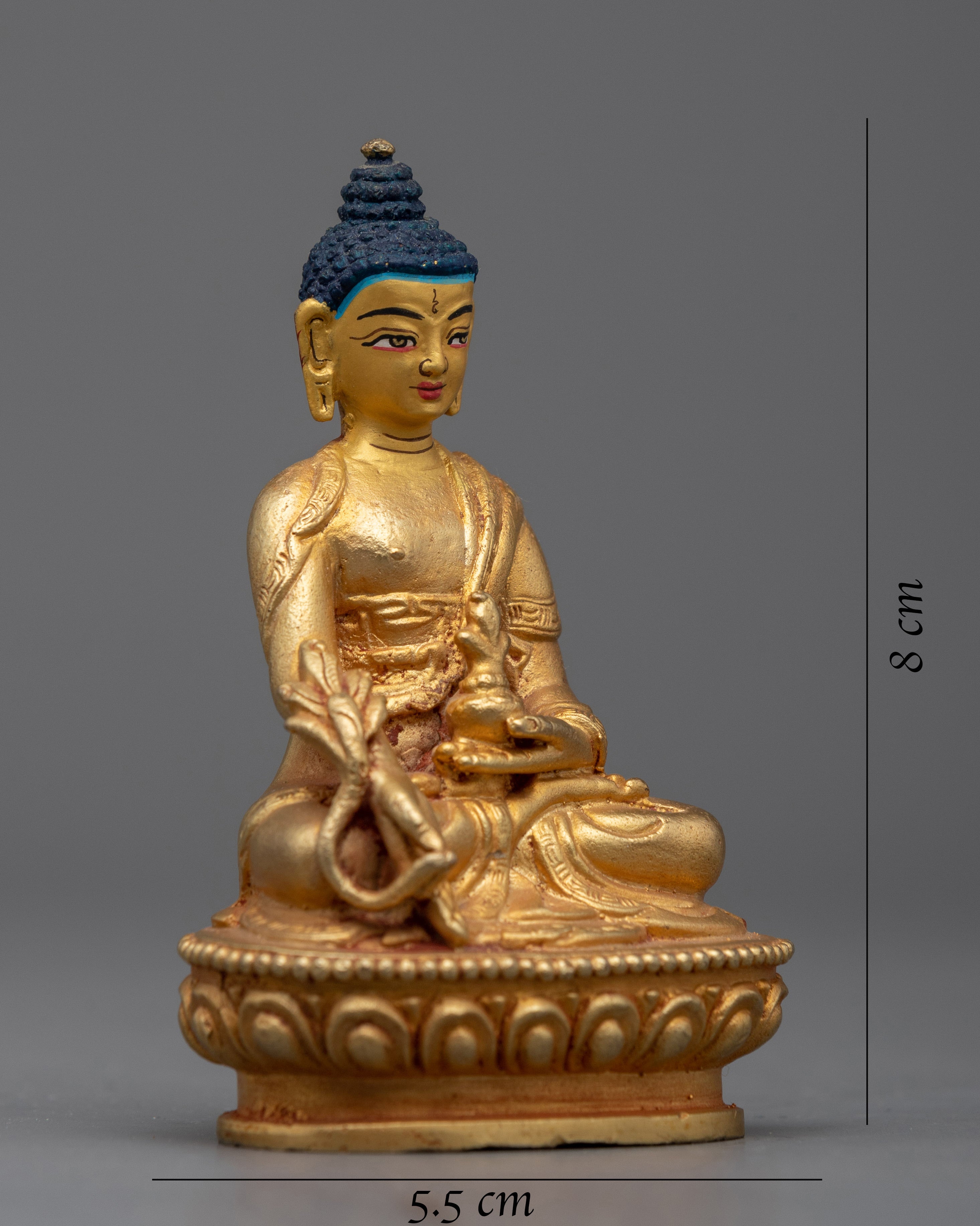 Tiny Machine Made Medicine Buddha Statue | Perfect for Desk or Shrine