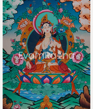 Seven-Eyed Goddess, White Tara (Sita Tara) Thangka 