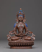 Handcrafted Tibetan Sacred Amitayus Statue | Buddha of Infinite Life
