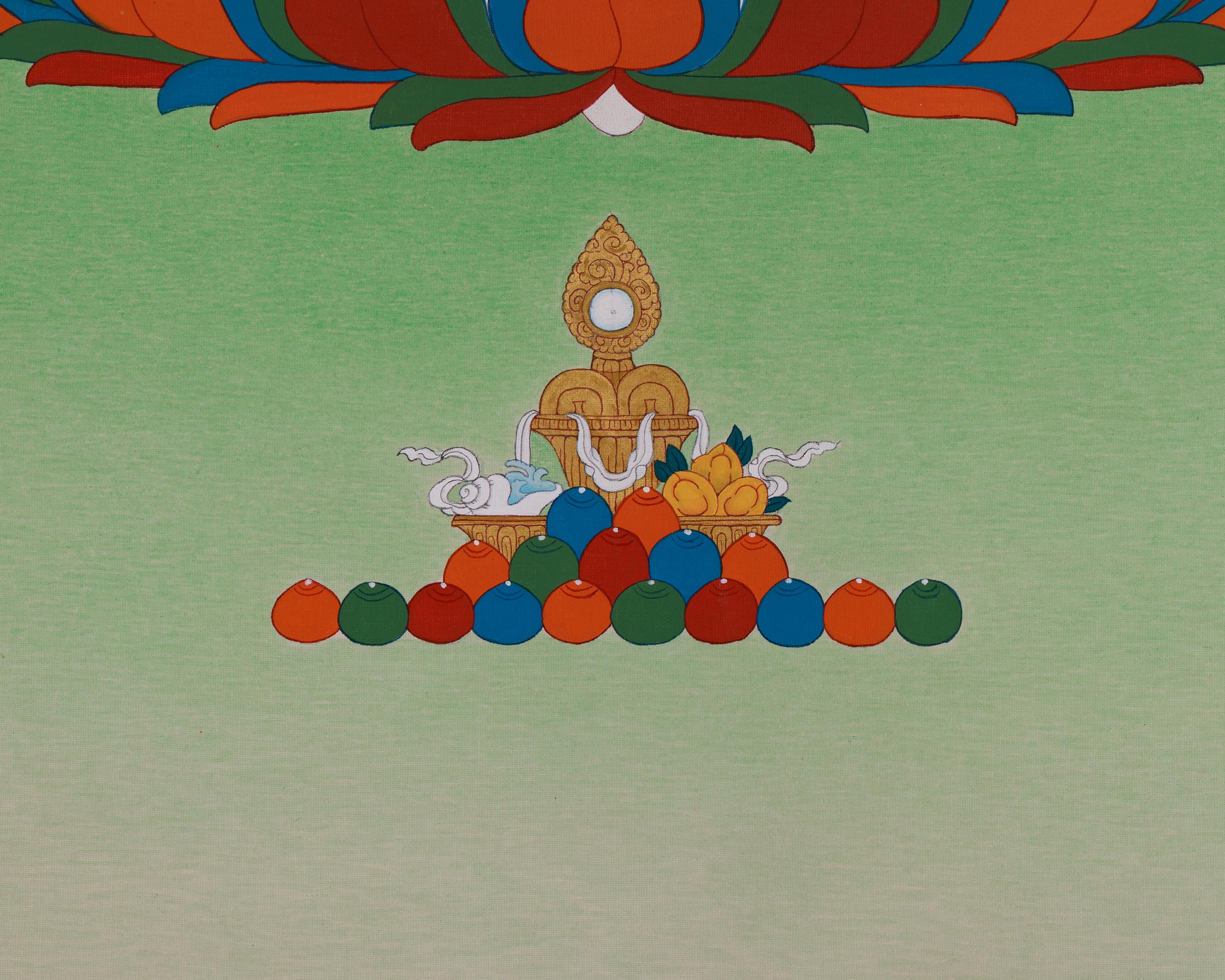 Buddhist Four-Armed Chenrezig Thangka | Symbolizing Compassion, Mercy, and Protection