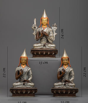 Revel in Wisdom with our Tsongkhapa Statue | Master & Disciple Statue Set
