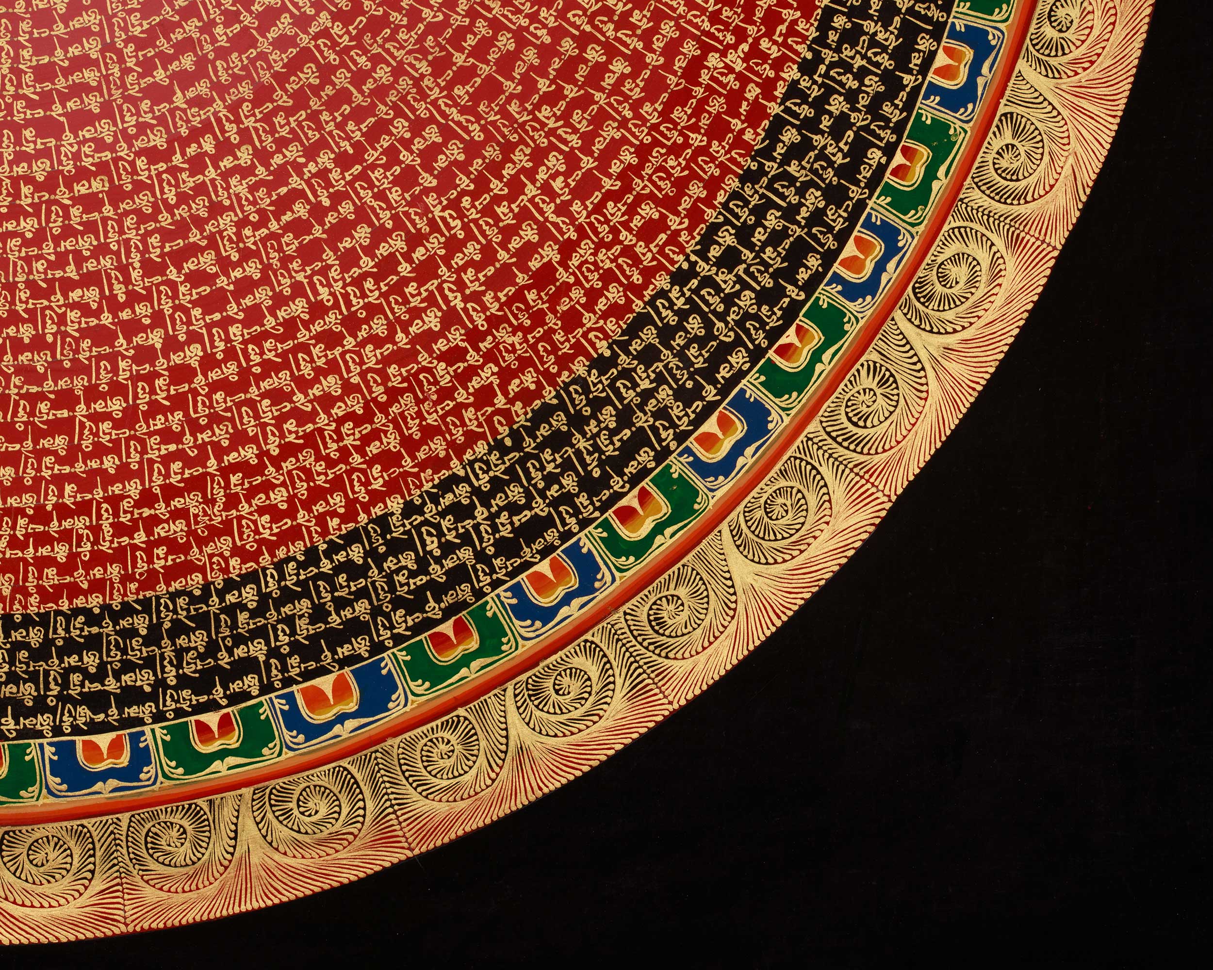 Himalayan Artwork of Mantra Mandala | Tibetan Buddhist Sacred Painting | Wall Hanging