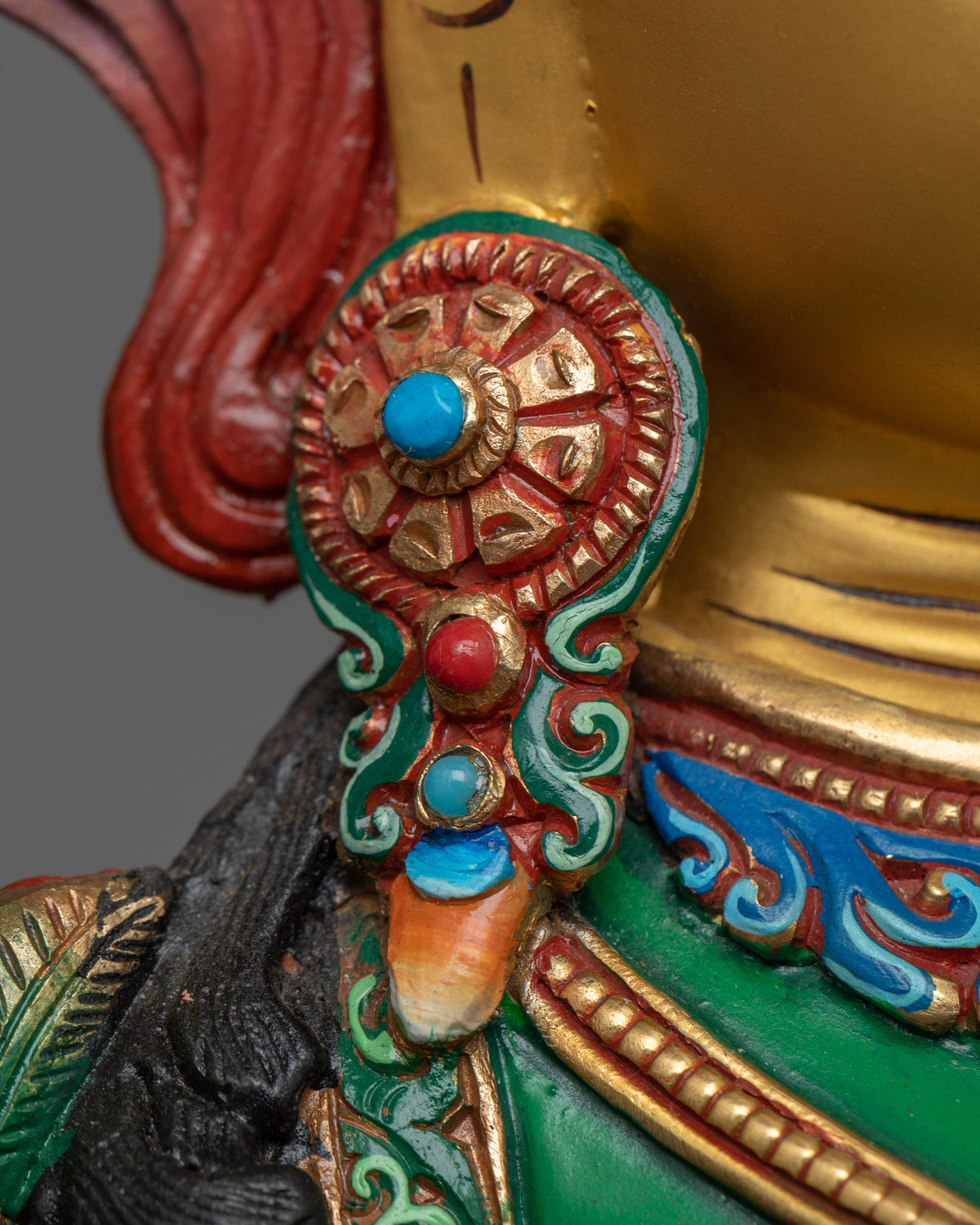 Bodhisattva Green Tara Statue | 24K Gold Gilded Symbol of Active Compassion