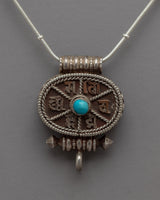 Turquoise Mantra Silver Locket