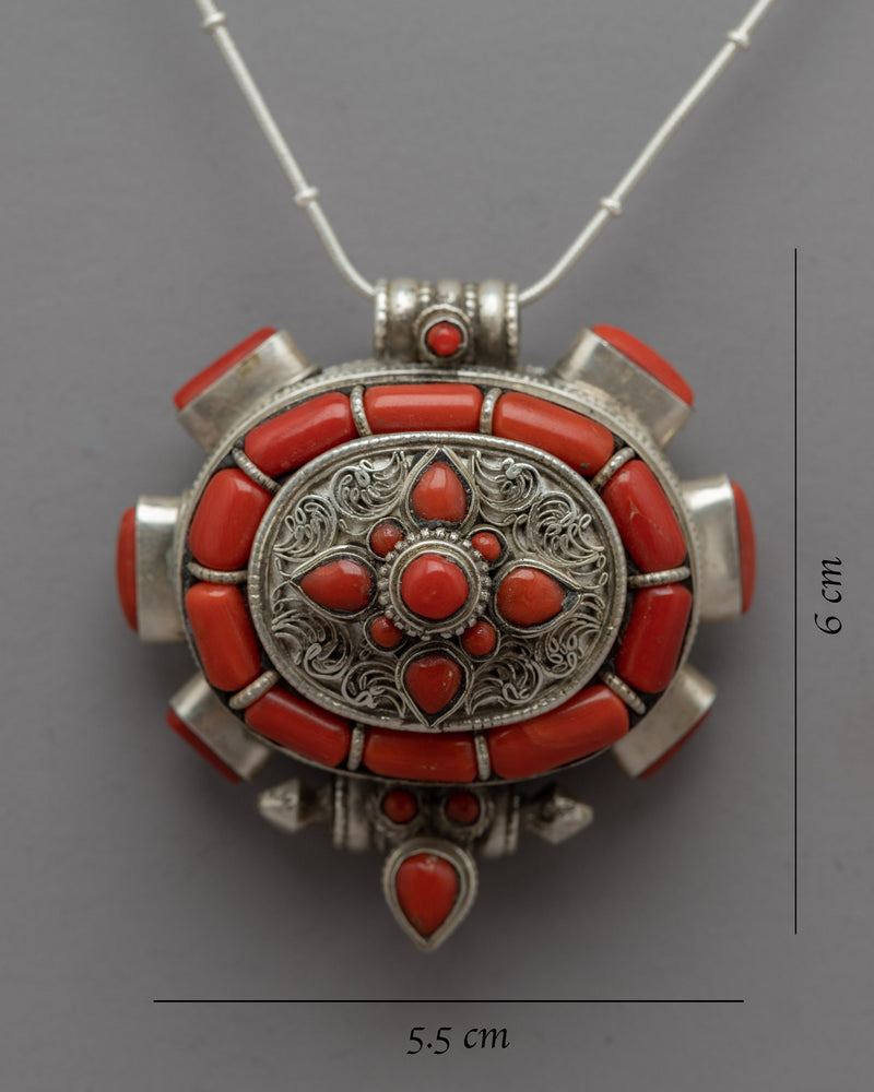 Natural Coral Locket | Nautical Beauty for Jewelry Enthusiasts