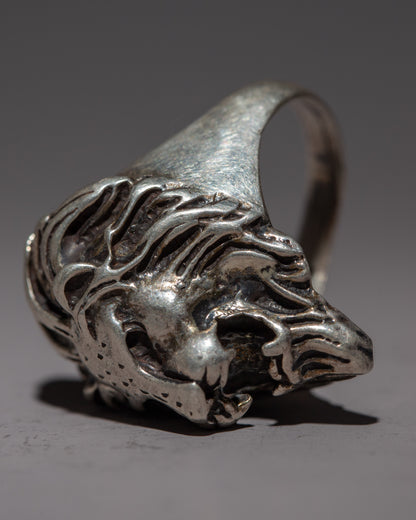 Lion Head Silver Ring | Roaring Style for Men and Wo