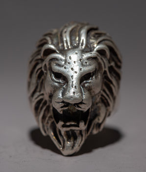 Lion Head Silver Ring 