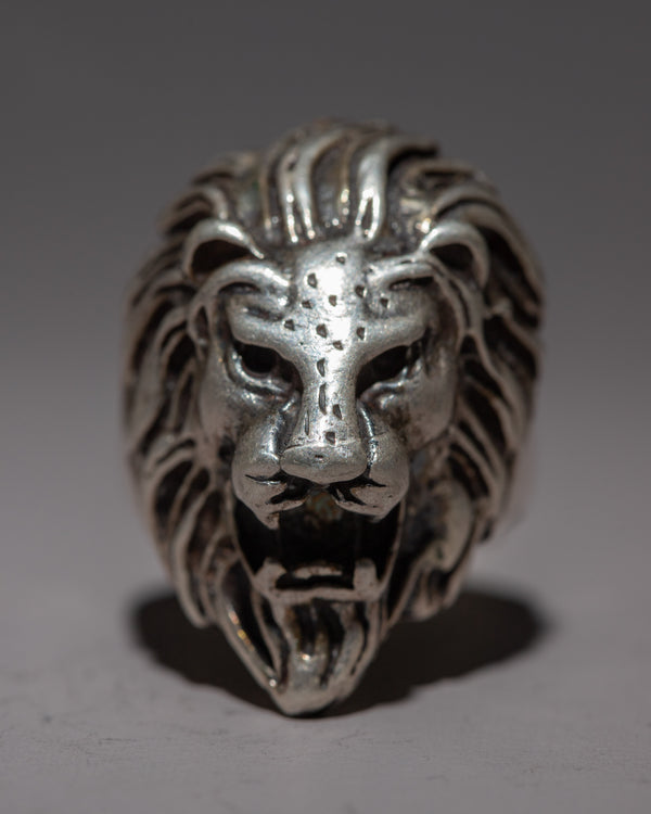 Lion Head Silver Ring 