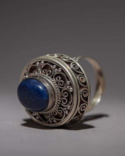 Lapis Lazuli Ring | Handcrafted Sterling Silver Setting