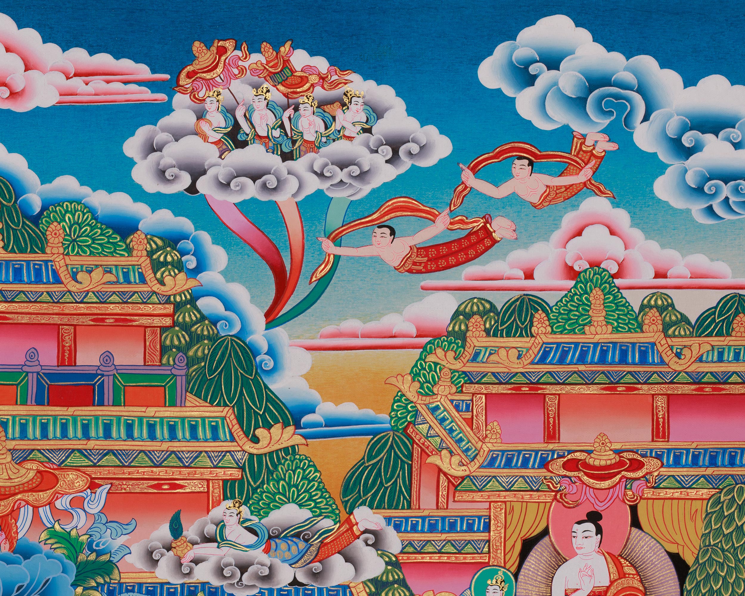 Traditional Amitabha Buddha Thangka | Pure Land Meditation and Spiritual Bliss
