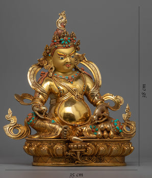 Gold Gilded Dzambhala Statue | Gold Gilded Buddhist Art