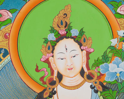 Handcrafted White Tara Thangka Painting | Power of Healing and Longevity