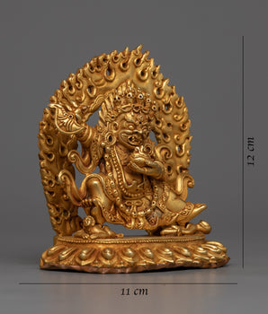 Machine Made Mahakala Bernagchen Statue | Protective Deity Figurine