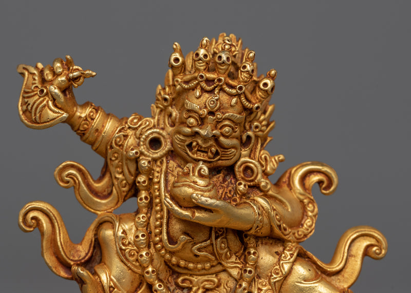 Machine Made Mahakala Bernagchen Statue | Protective Deity Figurine