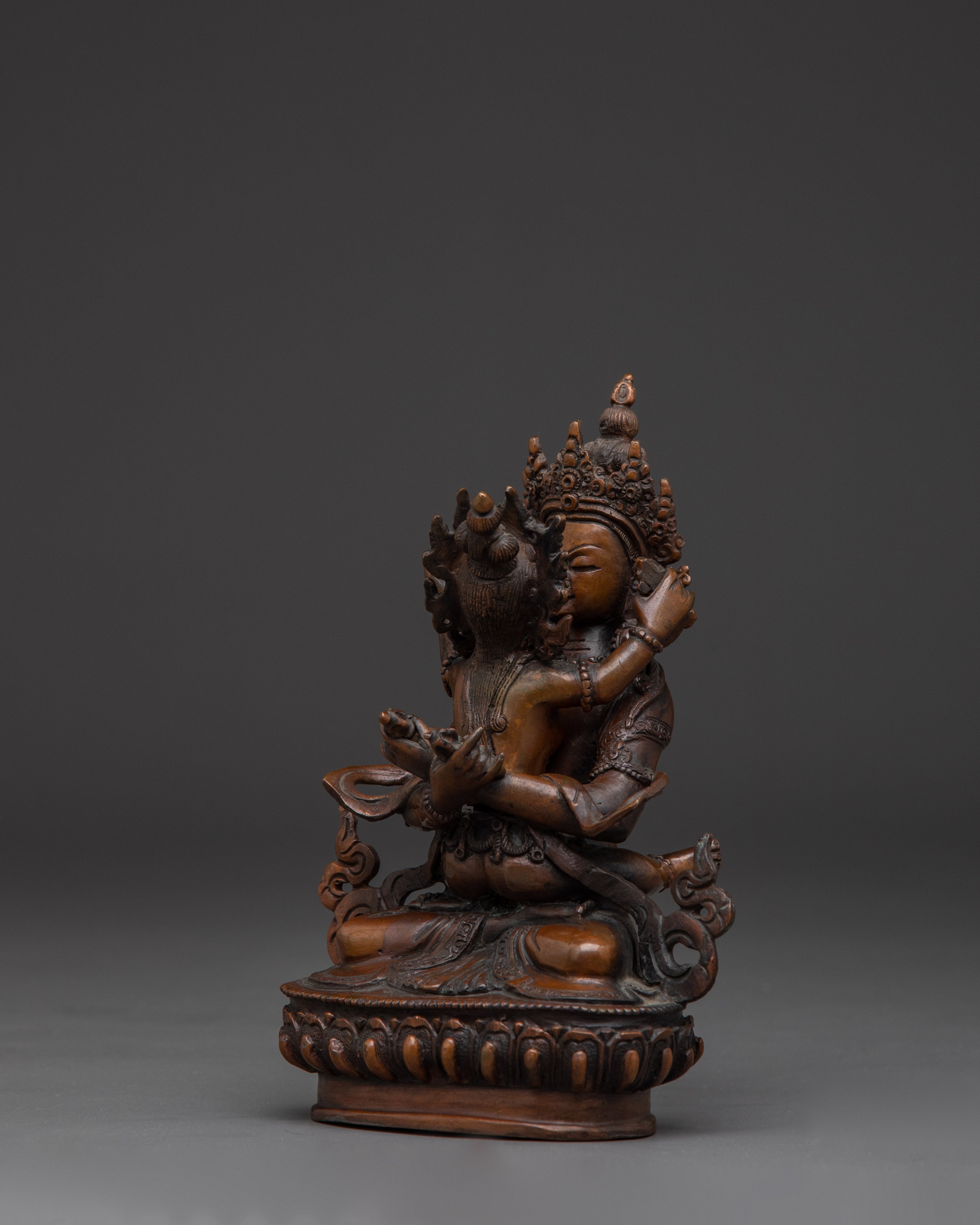 Oxidized Statue of Primordial Buddha Vajradhara | Union of Wisdom and Compassion