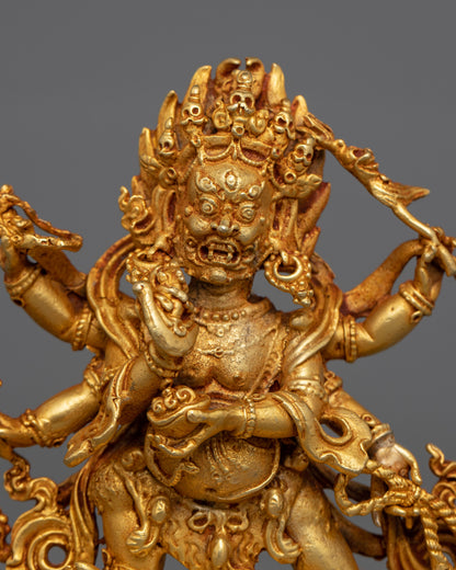 6-armed Mahakala Statue | Mini Machine Made Sculpture