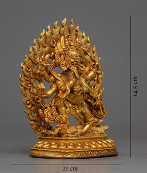 6-armed Mahakala Statue | Mini Machine Made Sculpture