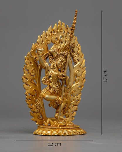 Machine Made Dorje Phagmo Statue | Gold Plated Tibetan Art