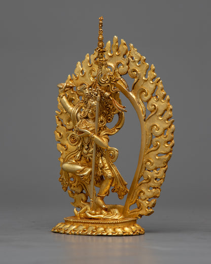 Machine Made Dorje Phagmo Statue | Gold Plated Tibetan Art