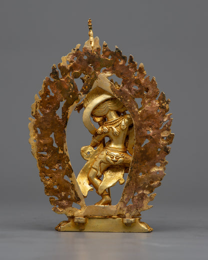 Machine Made Dorje Phagmo Statue | Gold Plated Tibetan Art