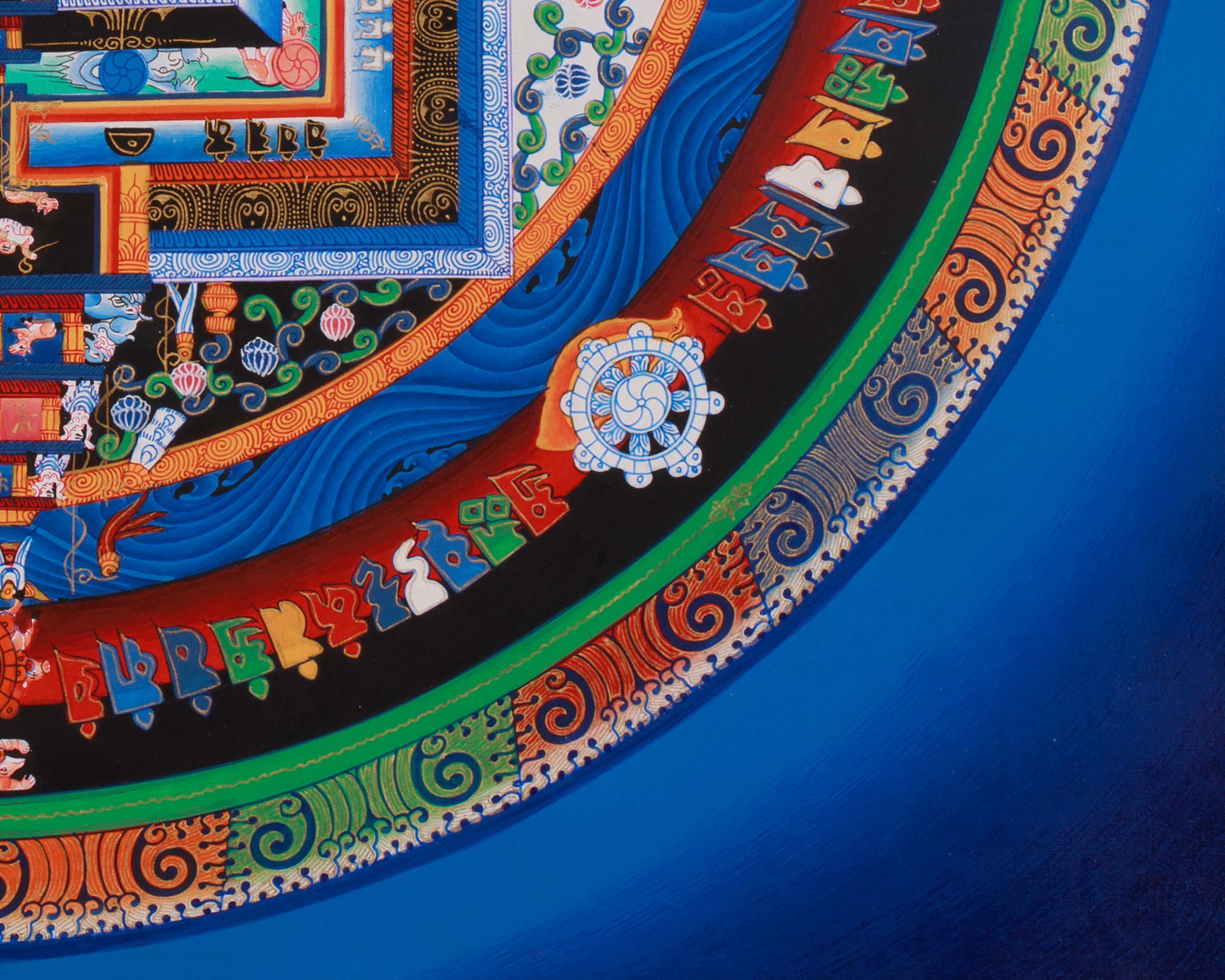 Hand-Painted Kalachakra Mandala Art | Sacred Geometry | Meditation Altar