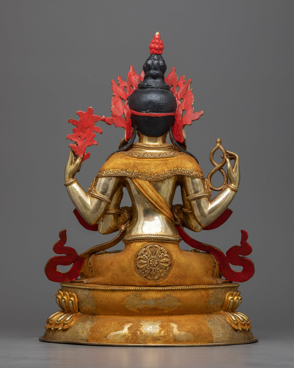 4 Arms Chenrezig Buddha | Gold Gilded Compassion