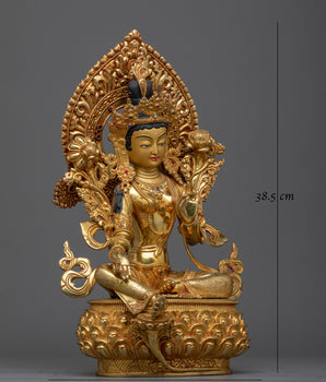 Shri Green Tara Statue | 24K Gold-Gilded Symbol of Active Compassion