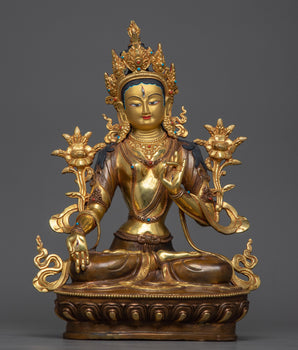 copper white tara statue 