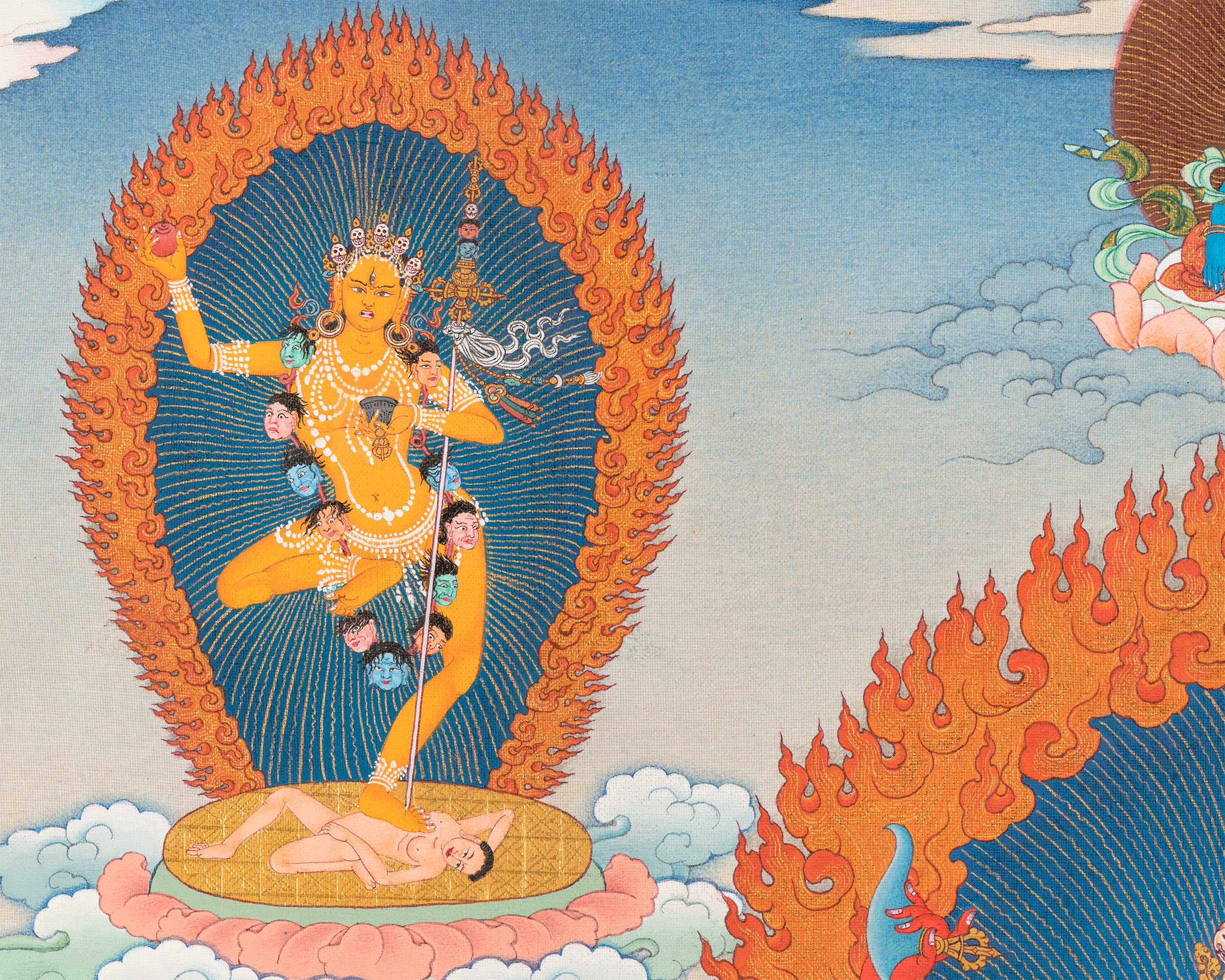 Thangka Print Of Dorje Phagmo | Thunderbolt Goddess | Spiritual Gift Ideas