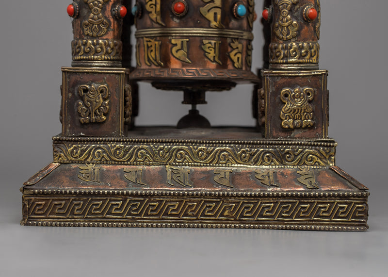 Table Top Prayer Wheel | Sacred Spin in a Compact Design