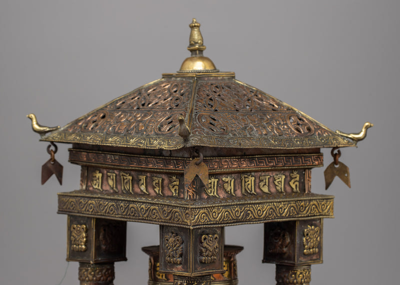 Table Top Prayer Wheel | Sacred Spin in a Compact Design