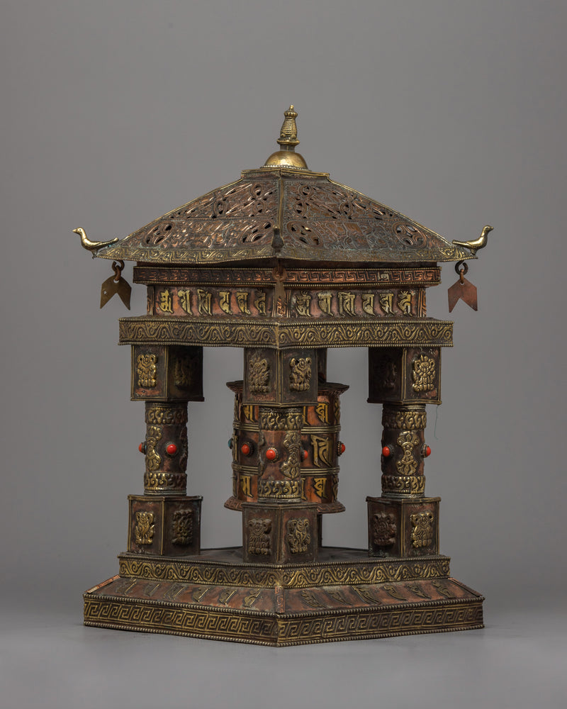 Table Top Prayer Wheel | Sacred Spin in a Compact Design