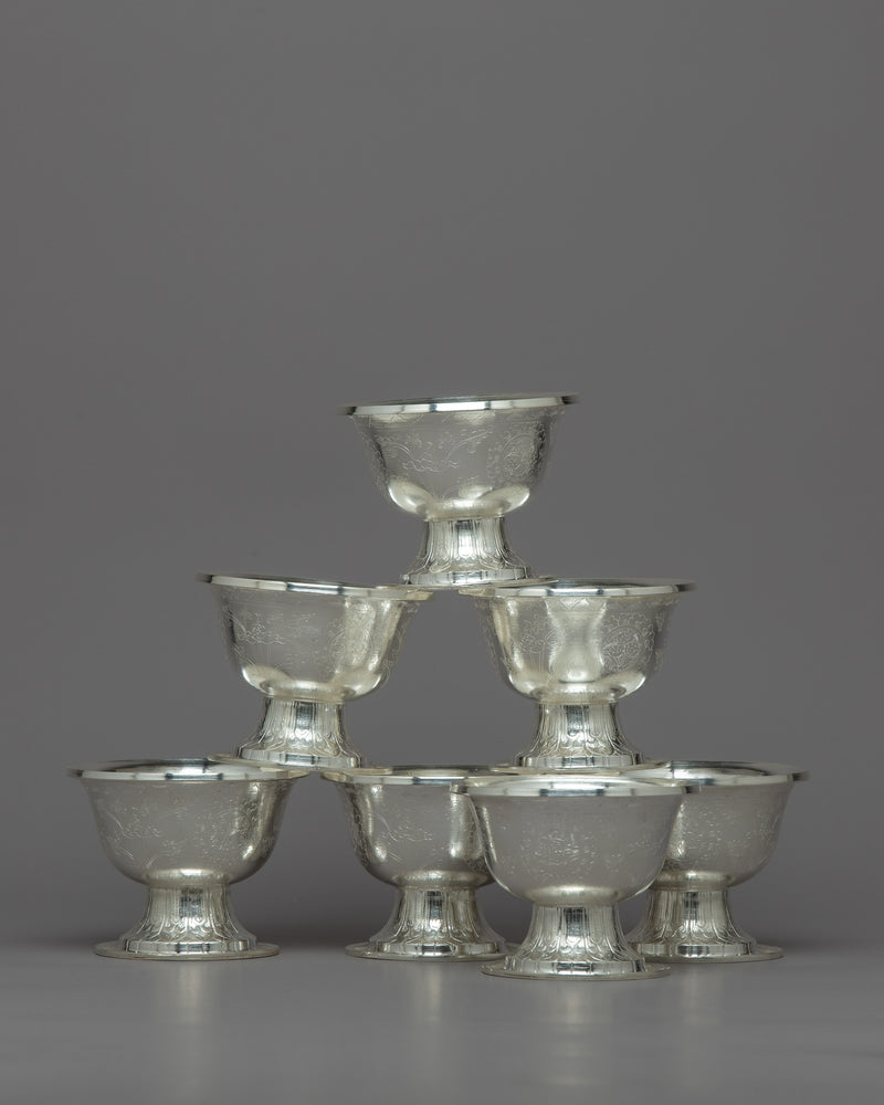 Silver Water Offering Bowls | Elegant Vessels for Sacred Rituals and Spiritual Offerings