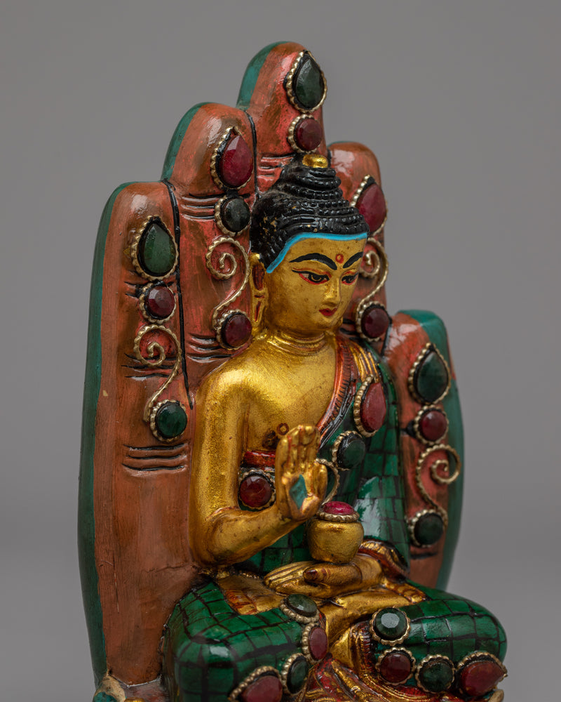 Exquisite Statue of Buddha Amoghasiddhi | Exquisite Sculpture of Spiritual Grace & Power