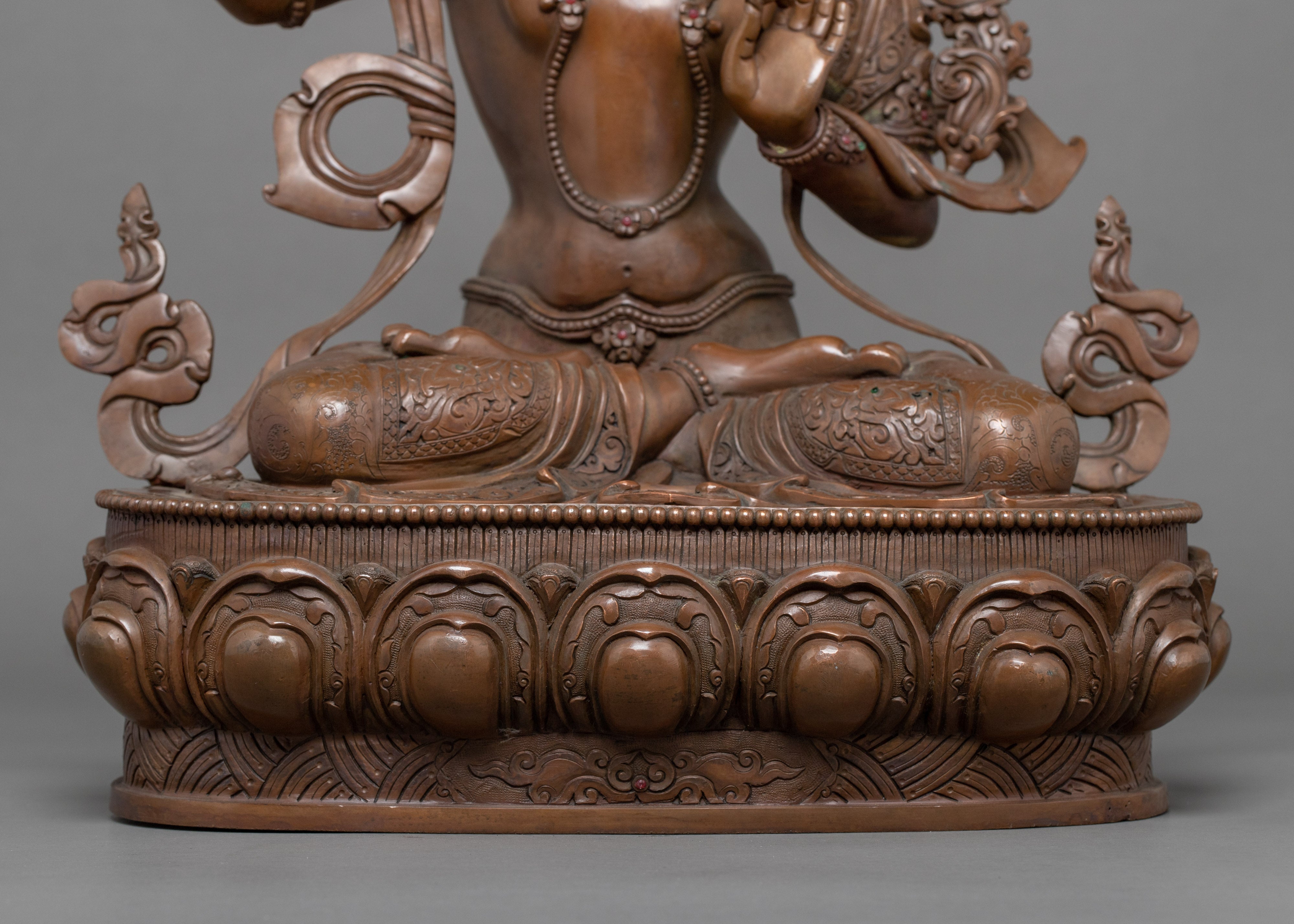 Manjushri Buddha Sculpture | Hand-Carved Bodhisattva Artwork