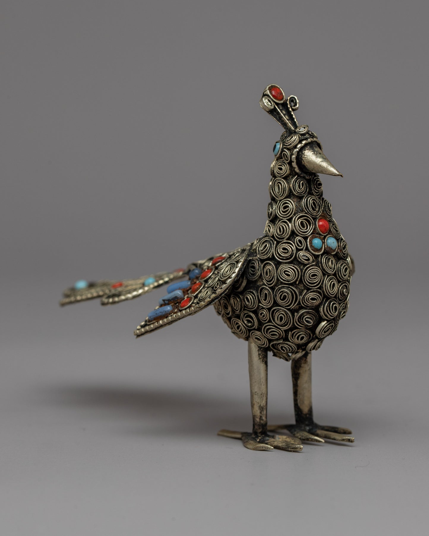 Peacock Couple Statue | Vibrant Peacock Duo for Enthusiasts