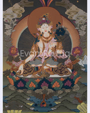 Original Hand-Painted White Tara Thangka