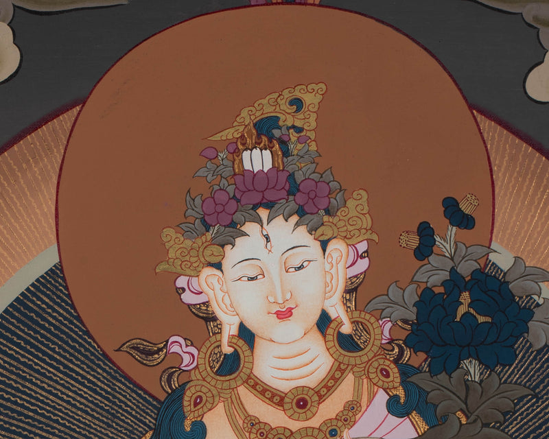 Original Hand-Painted White Tara Thangka Religious Art | Goddess of Healing