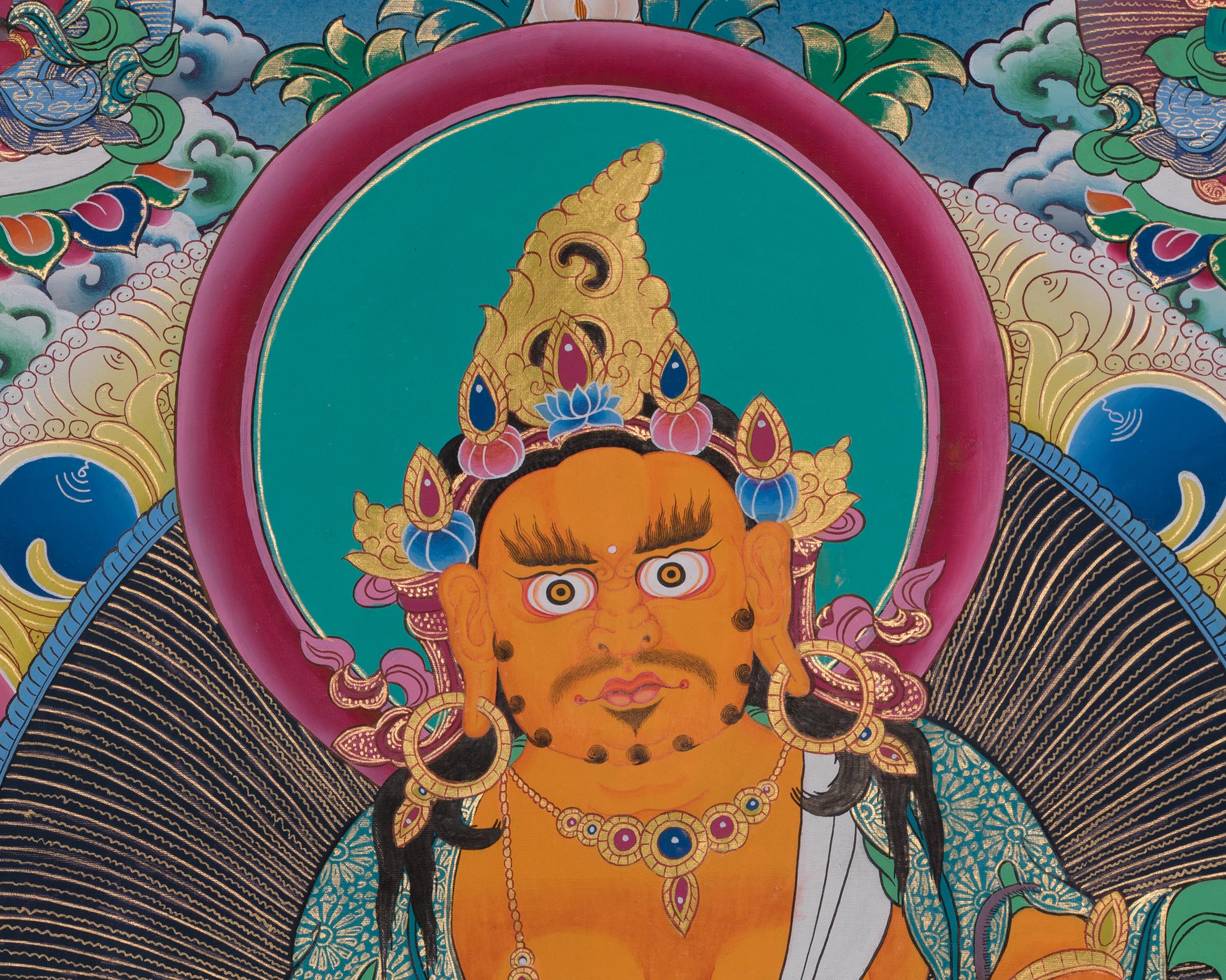 The Five Dzambhala Thangka | Sacred Symbol of Prosperity and Protection