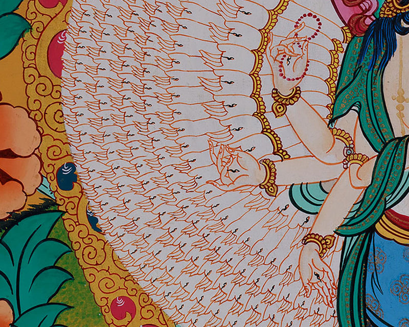 1000 Arms Avalokiteshvara Thangka | Manifestation of Infinite Compassion and Protection