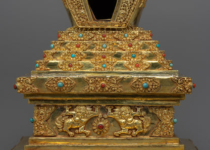 Copper Stupa With 24k Gold Plated | Infusing Spirituality in Spaces