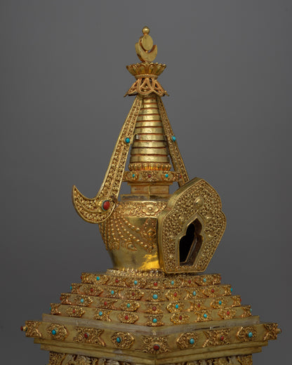 Copper Stupa With 24k Gold Plated | Infusing Spirituality in Spaces