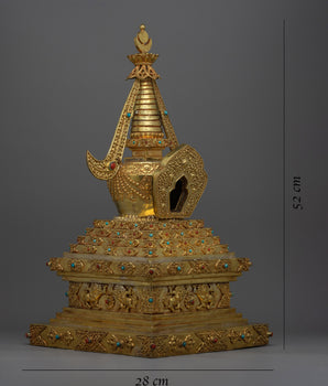 Copper Stupa With 24k Gold Plated | Infusing Spirituality in Spaces