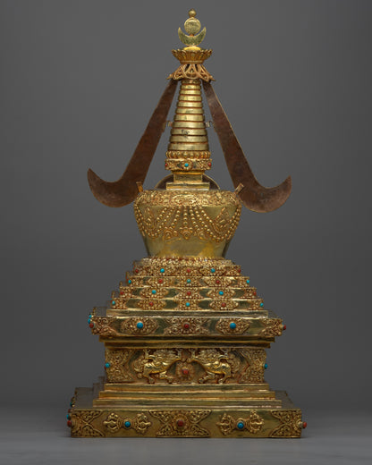 Copper Stupa With 24k Gold Plated | Infusing Spirituality in Spaces