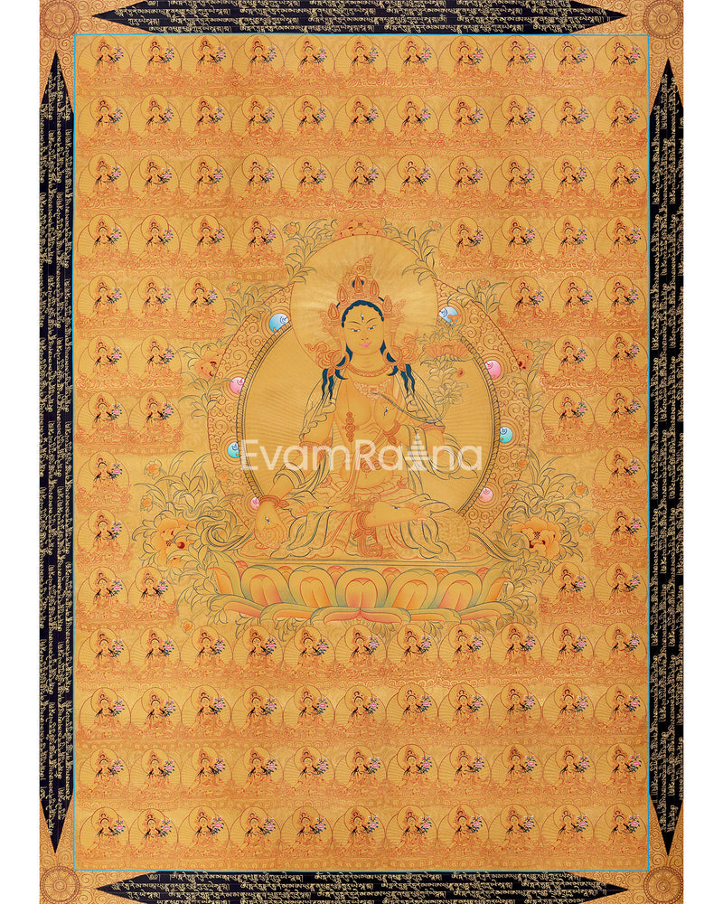 Genuine 24K Gold 108 White Tara: