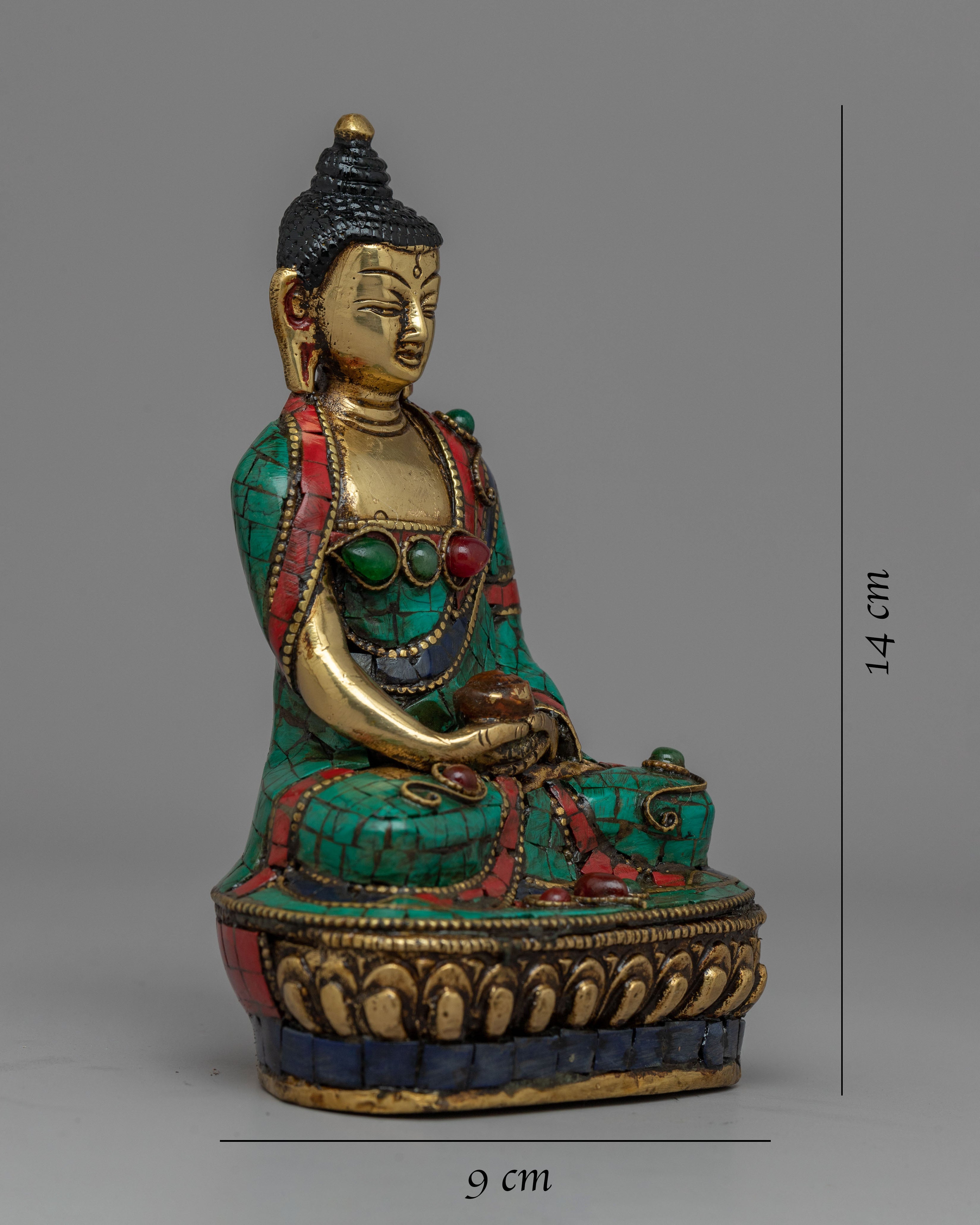 Brass Amitabha Buddha Statue | Lustrous Brass for Sacred Spaces