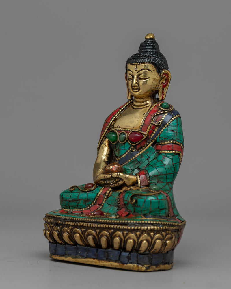 Brass Amitabha Buddha Statue | Lustrous Brass for Sacred Spaces